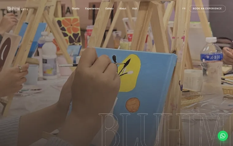 Aperçu du site de l'atelier Bluhimi Arts créé par ANIMA
