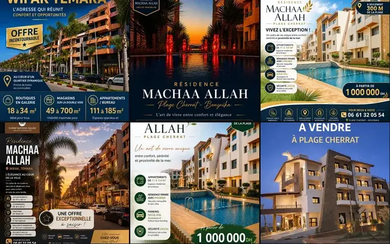 Aperçu du feed Instagram immobilier de Groupe Karim géré par ANIMA