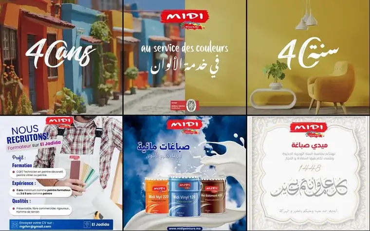 Aperçu du feed Instagram de Midi Peinture géré par ANIMA
